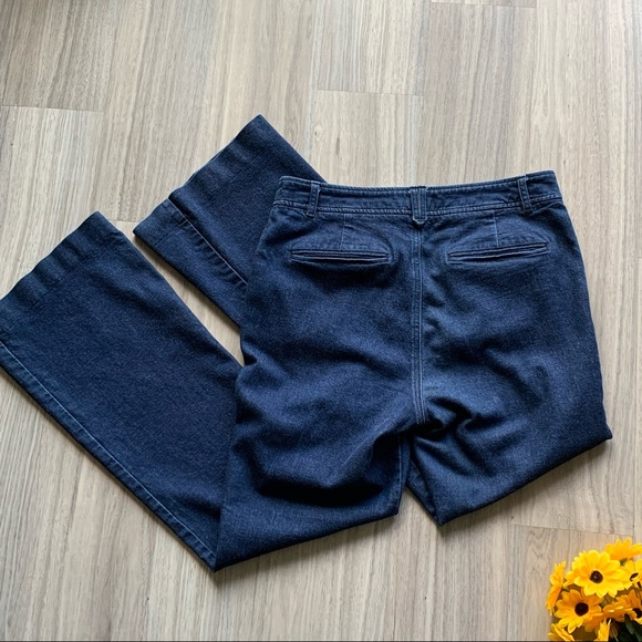 Anthropologie Essential Trouser Dark Chambray Denim Wide Leg - Picture 4 of 12